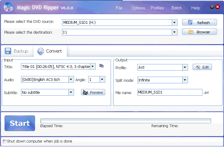 Click to view Magic DVD Ripper 6.1.0 screenshot