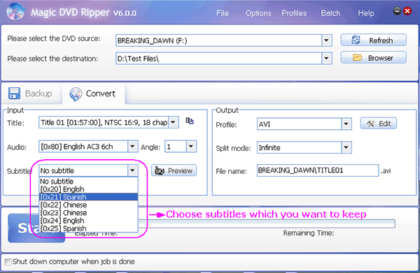 choose subtitles to rip a protected DVD and keep subtitles with ease